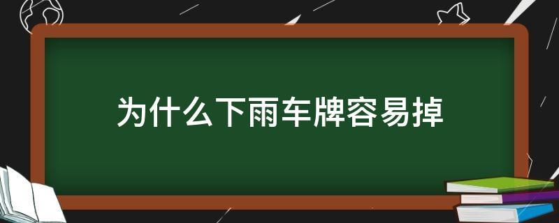 为什么车牌会掉 下雨为啥车牌容易掉