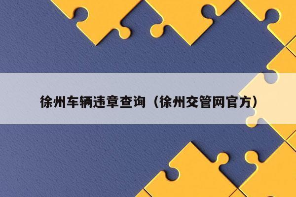 徐州交管网违章 江苏徐州在什么地方处理车辆违章