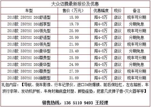 大众迈腾多少钱一辆报价(一汽大众迈腾价格多少钱)