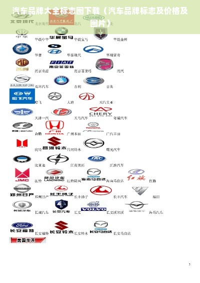 汽车品牌大全标志图下载（汽车品牌标志及价格及图片）