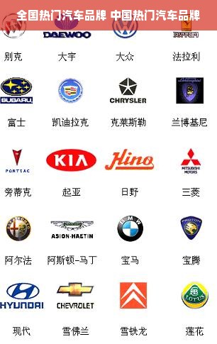 全国热门汽车品牌 中国热门汽车品牌
