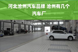 河北沧州汽车品牌 沧州有几个汽车厂