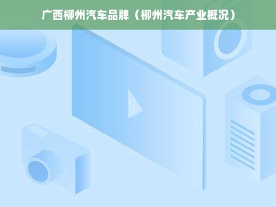广西柳州汽车品牌（柳州汽车产业概况）