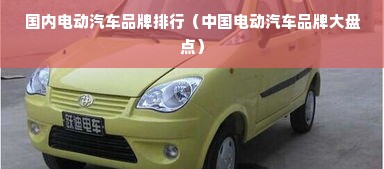 国内电动汽车品牌排行（中国电动汽车品牌大盘点）