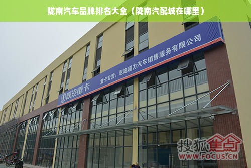 陇南汽车品牌排名大全（陇南汽配城在哪里）