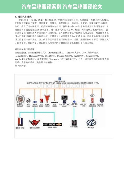 汽车品牌翻译案例 汽车品牌翻译论文