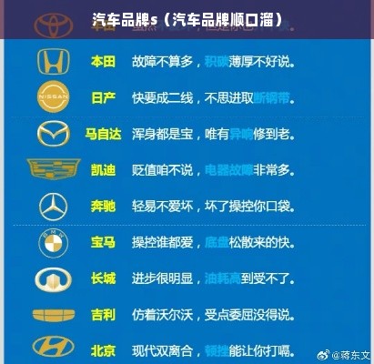 汽车品牌s（汽车品牌顺口溜）
